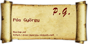 Pós György névjegykártya